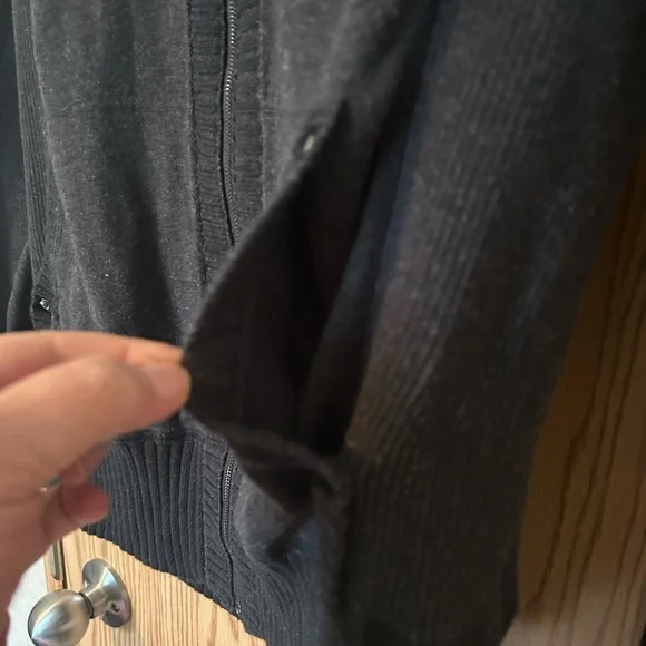 Cache Black Ribbed Collar Jacket XL - Picture 6 of 14